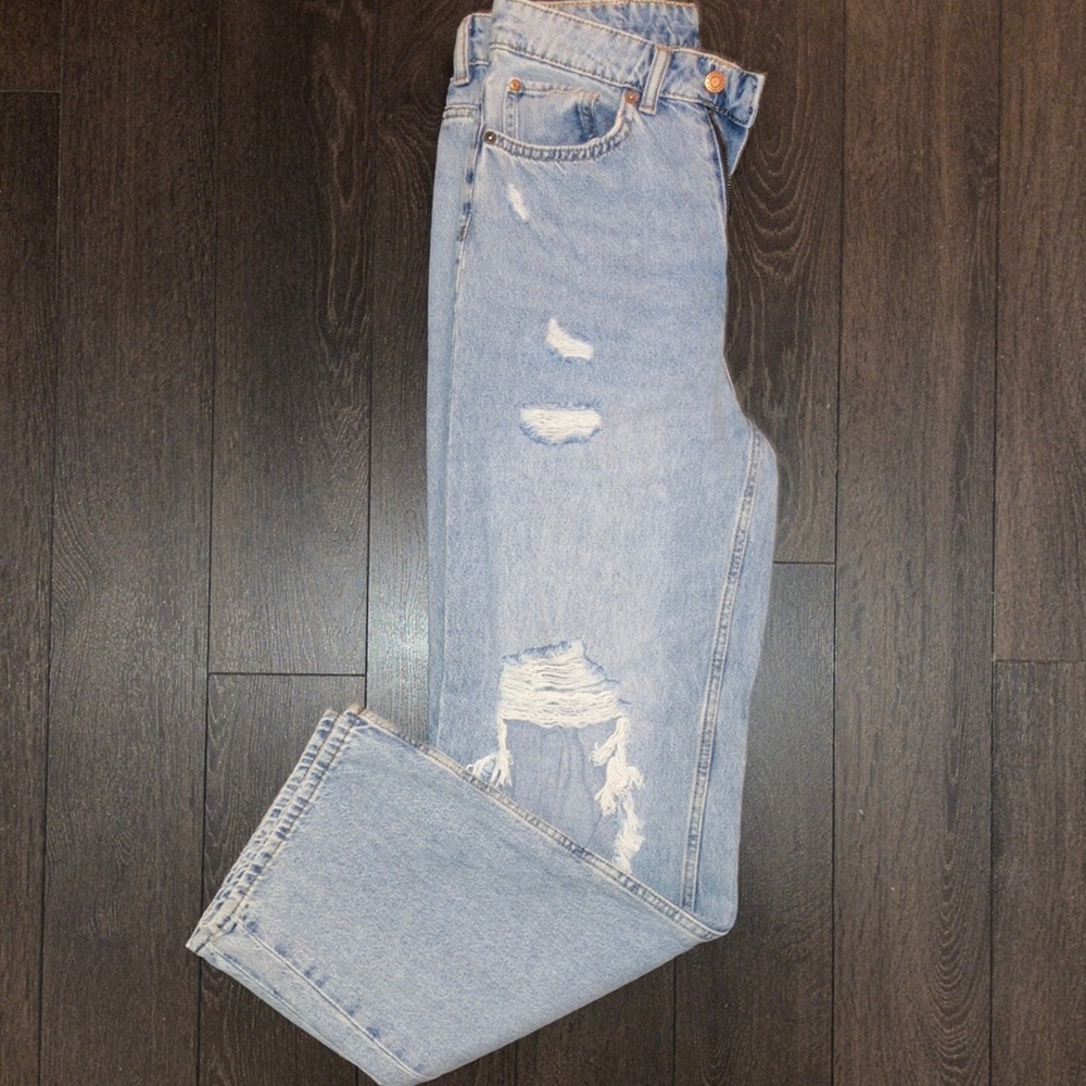 H&M light distressed denim